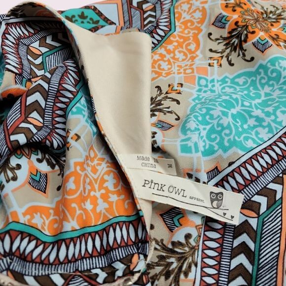 Pink Owl Summer Mini Dress.  Size M - Picture 6 of 7